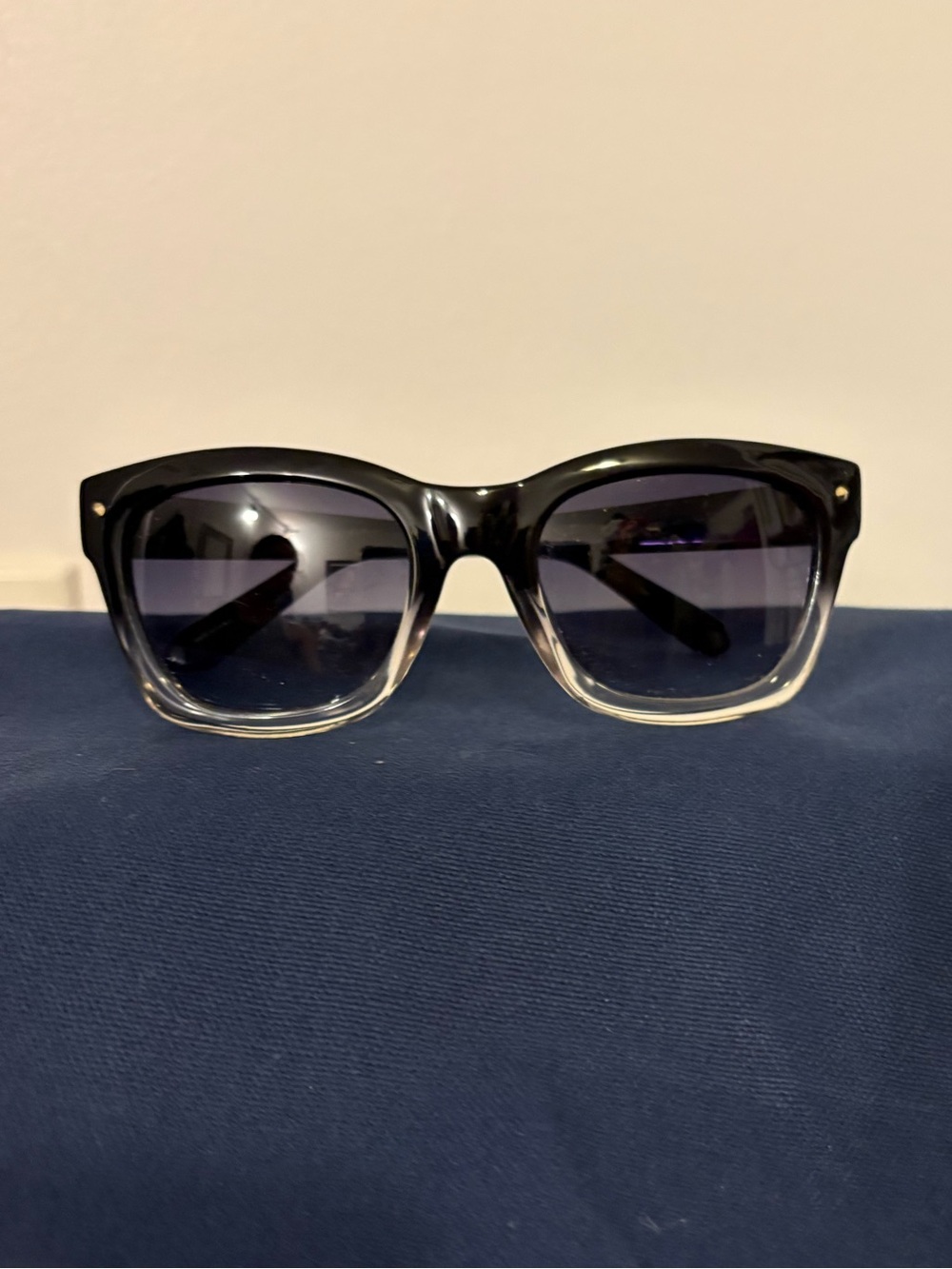 KATE SPADE Women's Black to Clear Ombre Square Sunglasses